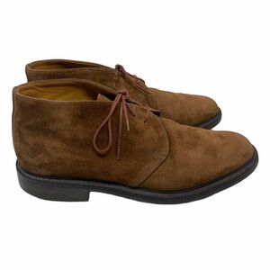 Grenson brown suede lace up booties size 9.5